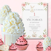 Invitation Cute Bunny 1ère fête d'anniversaire