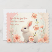 Invitation Cute Bunny And Floral (Dos)