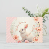 Invitation Cute Bunny And Floral (Debout devant)