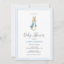 Cute Bunny Blue Baby Boy Shower