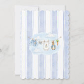 Invitation Cute Bunny Boy Clothesline Baby Shower (Dos)