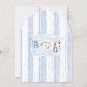 Invitation Cute Bunny Boy Clothesline Baby Shower (Dos)