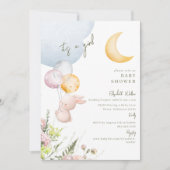 Invitation Cute Bunny C'est une fille Baby shower II invitati (Devant)