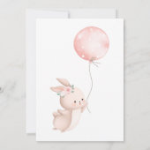 Invitation Cute Bunny C'est une fille Baby shower II invitati (Dos)