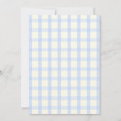 Invitation Cute Bunny Easter Brunch & Egg Hunt Blue Checkered (Dos)