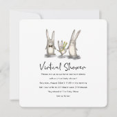 Invitation Cute Bunny Family Baby shower virtuel (Devant)