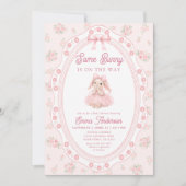 Invitation Cute Bunny Rabbit Pink Girl Baby Shower (Devant)