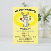 Invitation Cute bunny rabbit with vegetables (Debout devant)
