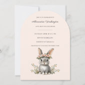 Invitation Cute Bunny Theme Gender Neutral Baby Shower (Devant)
