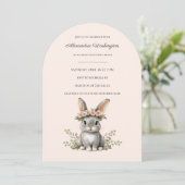 Invitation Cute Bunny Theme Gender Neutral Baby Shower (Debout devant)