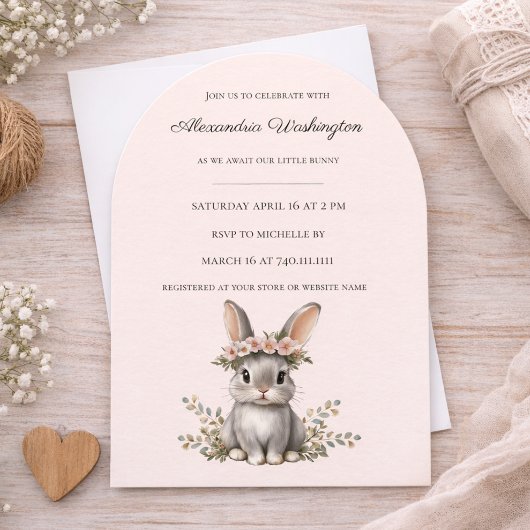 Invitation Cute Bunny Theme Gender Neutral Baby Shower