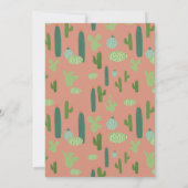 Invitation Cute Cactus Peach & Green Anniversaire (Dos)