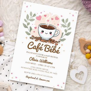Invitation Cute Cafe Bebe Baby Brasse Du Café Baby shower