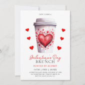 Invitation Cute Café Latte Valentines Galentines (Devant)