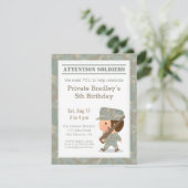 Invitation Cute Camo Militaire Impression Armée Boy Birthday  (Debout devant)