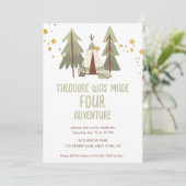 Invitation Cute Camping Adventure Quatrième anniversaire (Debout devant)