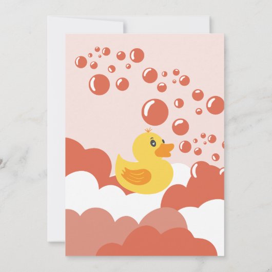 Invitation Cute canard en caoutchouc éclabousser baby shower  (Dos)