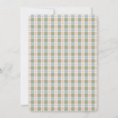 Invitation Cute Canard Vert Pink Plaid Baby shower (Dos)