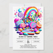 Invitation Cute Candy Boho Anniversaire de enfant (Devant)