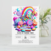 Invitation Cute Candy Boho Anniversaire de enfant (Debout devant)