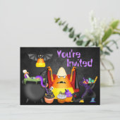 Invitation Cute Candy Corn Éffrayant Halloween Anniversaire I (Debout devant)