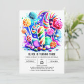 Invitation Cute Candyland Anniversaire de enfant (Debout devant)