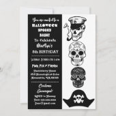 Invitation Cute Capitaine Pirate Éffrayant Halloween Bash Ann (Devant)