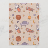 Invitation Cute Cartoon Outer Space Seamless Pattern Design (Devant)