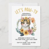 Invitation Cute Cat Kitten Petite Fête d'anniversaire de la p (Devant)
