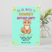 Invitation Cute Cat Kitten Theme Fête d'anniversaire de l'enf (Debout devant)