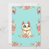 Invitation Cute Cat Kitten Theme Fête d'anniversaire pour enf (Dos)