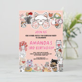 Invitation Cute Cat Thème Anniversaire (Debout devant)