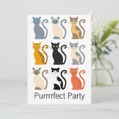 Invitation Cute Cats 40e anniversaire (Debout devant)