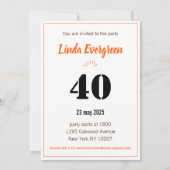 Invitation Cute Cats 40e anniversaire (Dos)