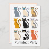 Invitation Cute Cats 40e anniversaire (Devant / Derrière)