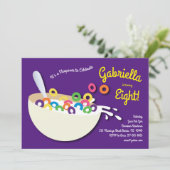 Invitation Cute Cereal Bowl Enfants Slepover fête d'anniversa (Debout devant)