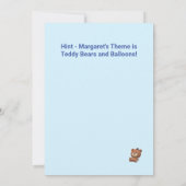 Invitation Cute C'est un garçon ours en peluche et des ballon (Dos)