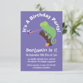 Invitation Cute chameleon attraper un dessin animé (Debout devant)