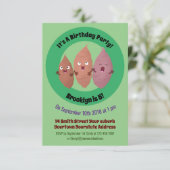 Invitation Cute chantant des patates douces caricaturales lég (Debout devant)