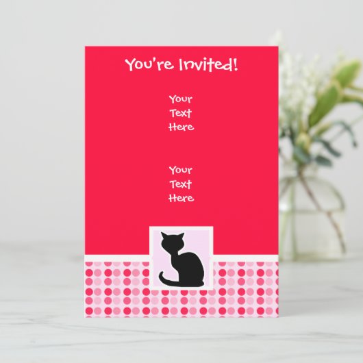 Invitation Cute chat (Debout devant)