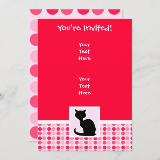 Invitation Cute chat (Devant / Derrière)