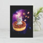 Invitation Cute Chat À L'Intérieur De Donut Dans L'Espace Ama (Debout devant)