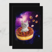 Invitation Cute Chat À L'Intérieur De Donut Dans L'Espace Ama (Devant / Derrière)