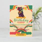 Invitation Cute chat chaton filles afro-américaines Anniversa (Debout devant)