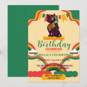 Invitation Cute chat chaton filles afro-américaines Anniversa (Devant / Derrière)