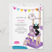 Invitation Cute Chat Colorful et moderne Anniversaire de enfa (Devant)