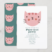 Cute Chat Rose Vert Anniversaire