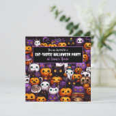 Invitation Cute Chat Thémé Halloween Party (Debout devant)