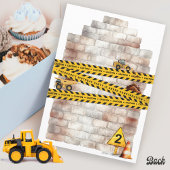 Invitation Cute Chauffage de construction Camion 2e fête anni
