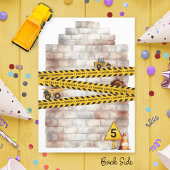 Invitation Cute Chauffage de construction Camion 5e anniversa